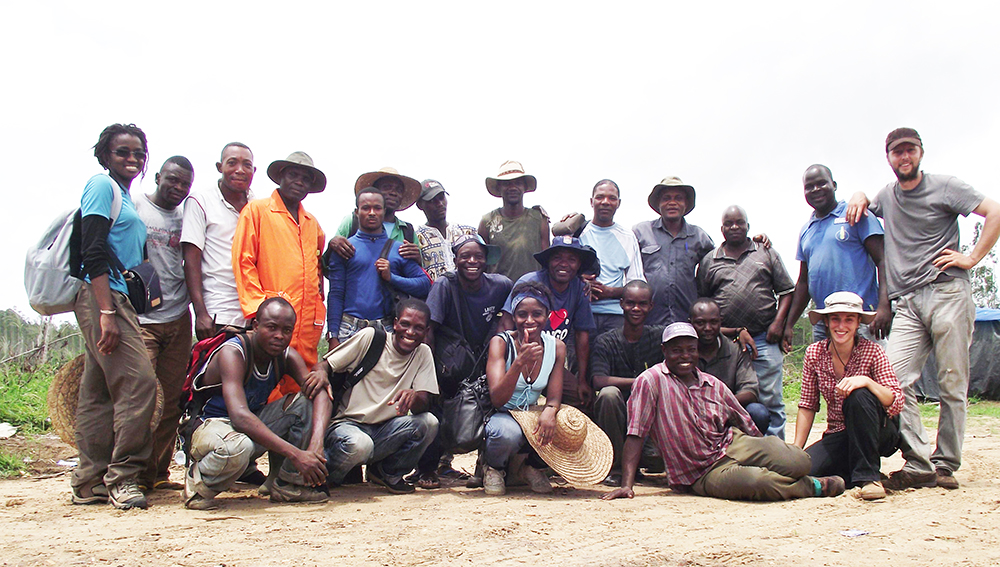 One of the project grant team leaders, Lydie-Stella Koutika of the Democratic Republic of Congo (center bottom), with some fellow researchers. [Photo provided]